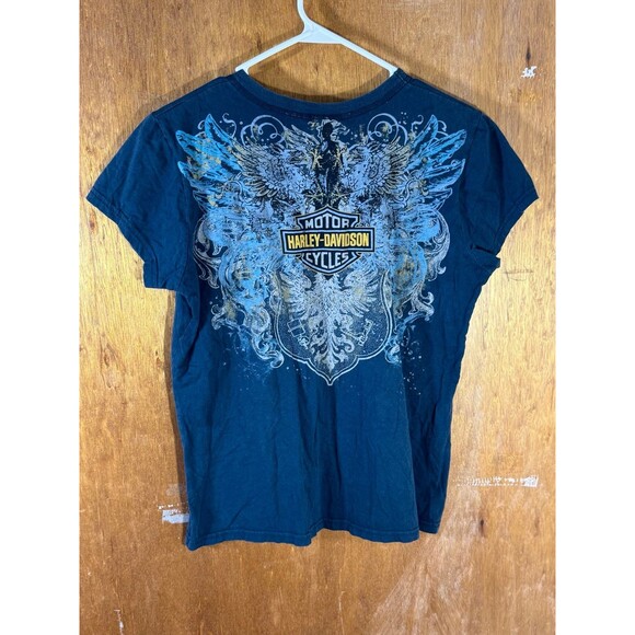 2010‎ Harley Davidson Motorcycles Mann’s Columbus Indiana Shirt Women’s XL USA - Picture 7 of 10